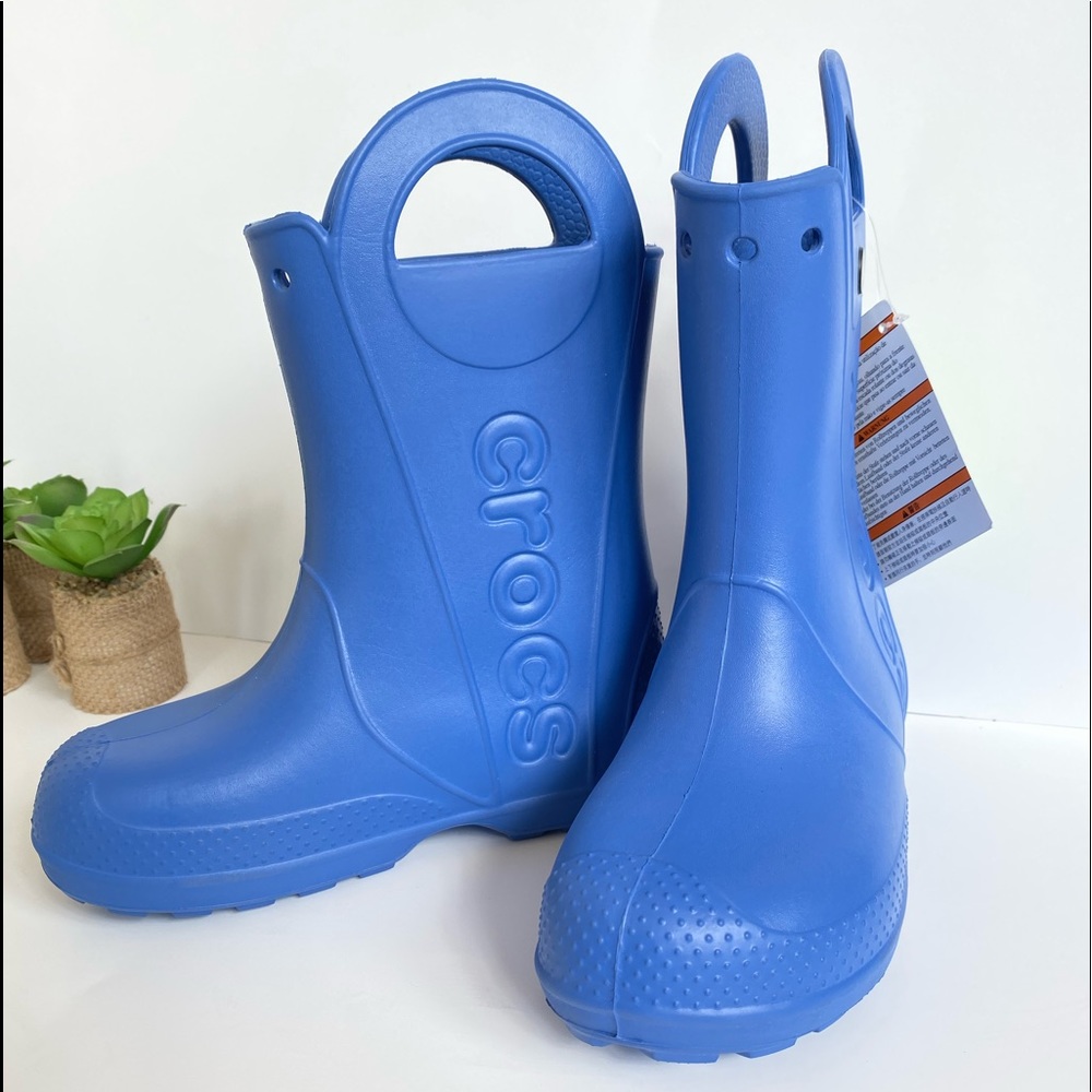 Crocs Kids Handle It Rain Boot sea blue Sz jr 2 - Picture 3 of 8